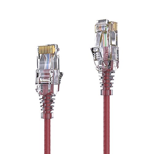 PureLink MC1505-050 CAT6 Netzwerkkabel UTP (10/100/1000 Mbit/s), extra dünn mit 2X RJ45 Stecker, Patchkabel für Switch, Modem, Router, Patchpanels, Patchfelder, 1-er Set, 5,00m, rot von PureLink