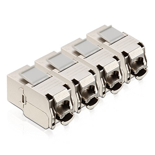 PureLink MCA010 Keystone RJ45 Feldstecker Cat.6A geschirmt werkzeugfreie Montage passend für AWG23 bis AWG26 Kabel, 4-er Set klar von PureLink