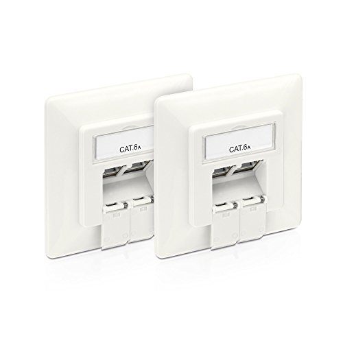PureLink SET-MCA200-02 CAT.6a Netzwerkdose Unterputz "2x RJ45" Buchse weiß von PureLink