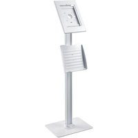 PureMounts Tablet Standfuß mit höhenverstellbarem Prospekthalter - iPad/Samsung Galaxy - Weiß von PureMounts