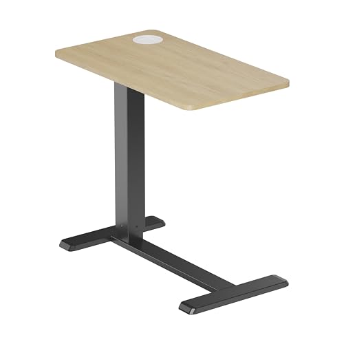 PureMounts Mobiler Beistell-Tisch höhenverstellbar, Höhenverstellbarkeit 64,0cm bis 99,9cm, bis zu 7kg belastbar, feststellbare Rollen, integrierter Getränkehalter, schwarz von PureMounts