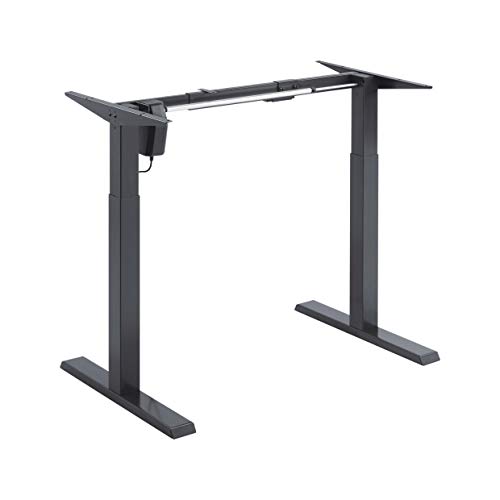 PureMounts Elektrisch höhenverstellbares Schreibtisch Gestell, Breite einstellbar für alle Tischplatten, 80kg Traglast, weiß, 73 cm - 123 cm von PureMounts