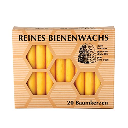 PureNature Christbaumkerzen Bienenwachs, 20 Stück von PureNature