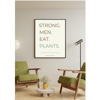 Strong Men Eat Plants Vegan Wall Art Poster Modern Typography Dot Style Plant Based Quote Minimalist Gift Animal Rights Print Decor Strong Men Eat Plants Vegan Wall Art Poster Modern Typography Dot Style Plant Based Quote Minimalist Gift Animal Rights Print Decor von PurePlantPowerShop