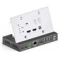 0 PureTools - HDBaseT Wall Plate Extender Set, 4K (60Hz 4:4:4) mit USB2.0 KVM von PureTools