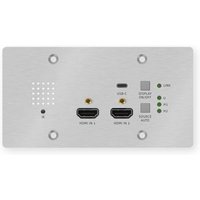PureTools - HDBaseT Wallplate Transmitter mit Rahmen, 2x HDMI & USB-C Eingänge, 4K, 40m 4K / 70m 1080p von PureTools
