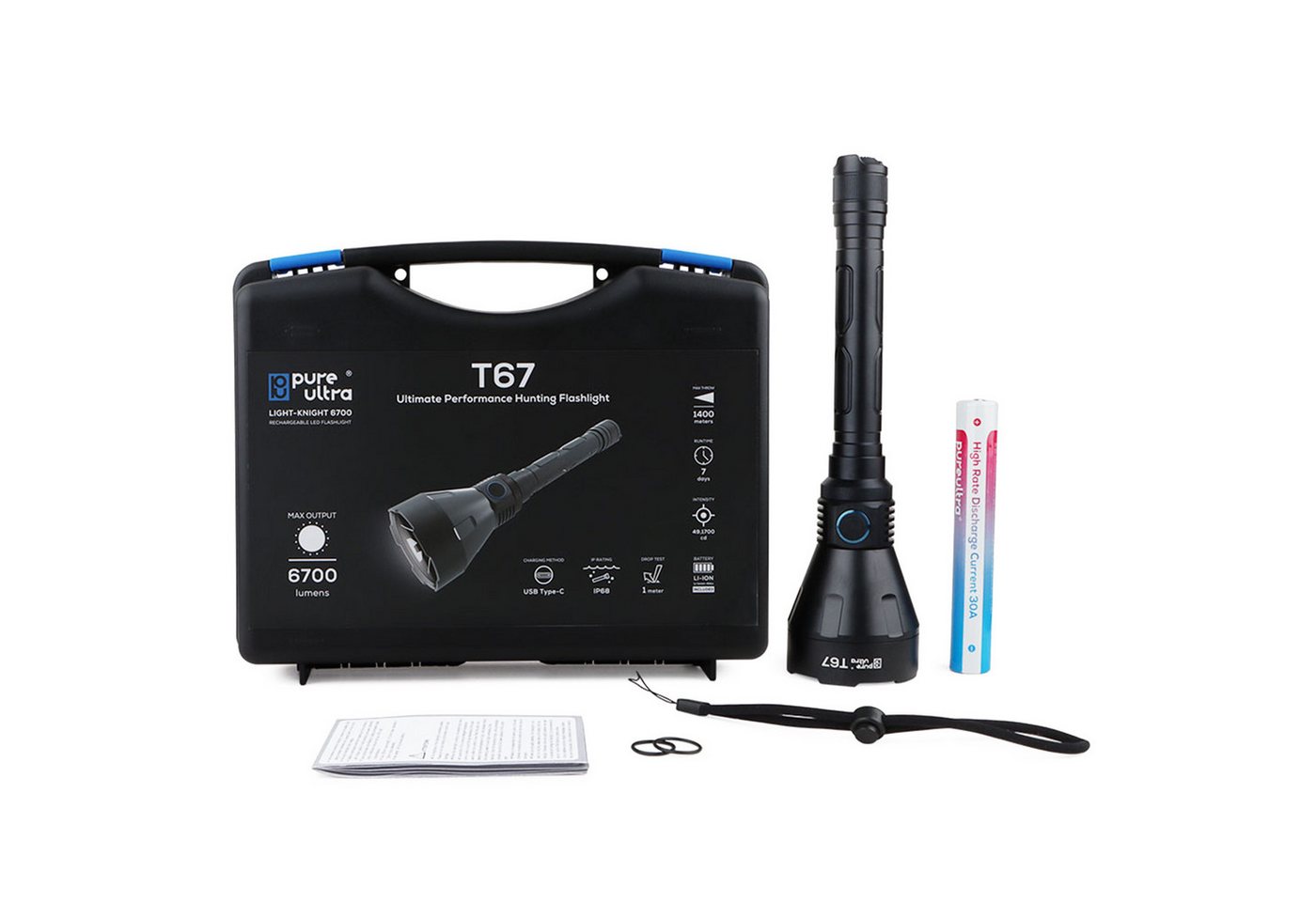 PureUltra LED Taschenlampe T67, 1400m Reichweite, 6700Lm, Search & Rescue, Farbfilter für Einsätze PureUltra LED Taschenlampe T67, 1400m Reichweite, 6700Lm, Search & Rescue, Farbfilter für Einsätze von PureUltra