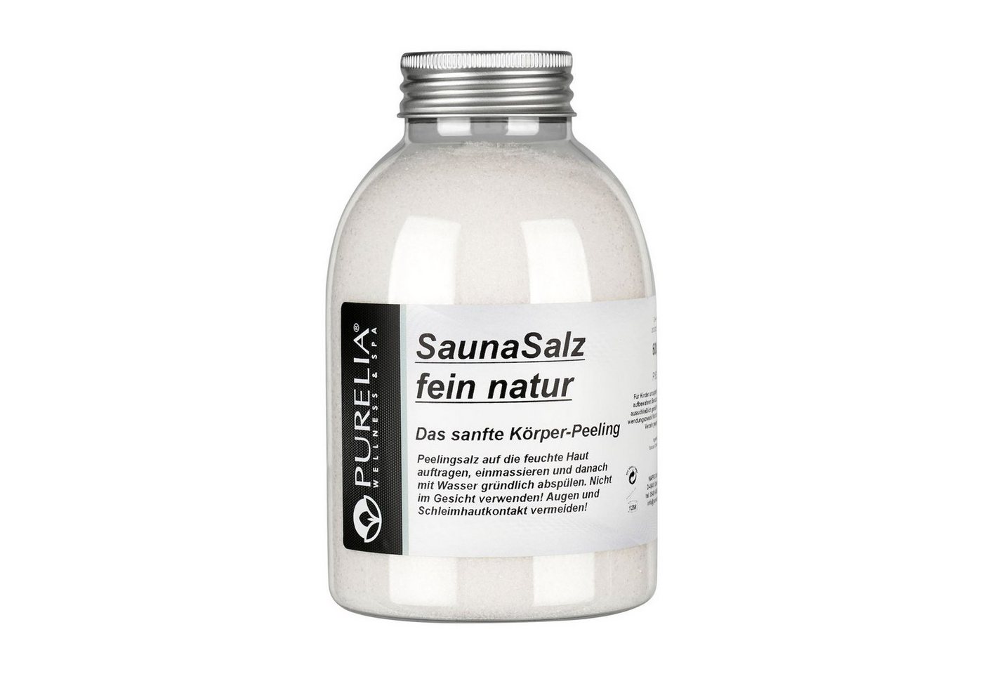 Purelia Sauna-Aufgussset PURELIA Sauna Salz fein natur 600g Meersalz Peeling Sauna Peelingsalz von Purelia