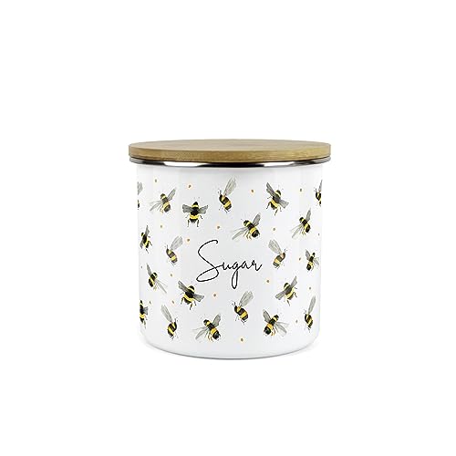 Purely Home Scattered Bees Zuckerdose – Weißes Metall Emaille Küche Medium Größe Lebensmittelbehälter Purely Home Scattered Bees Zuckerdose – Weißes Metall Emaille Küche Medium Größe Lebensmittelbehälter von Purely Home