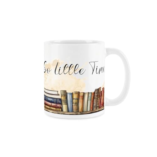 Purely Home So Many Books, So Little Time Tasse – Geschenk für Buchliebhaber, Tee/Kaffee, Keramiktasse für Bücherwürmer von Purely Home
