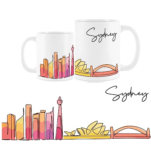 Purely Home Sydney Tasse – Bunte Australien Skyline Souvenir Memento weißer Tee Kaffee Geschenk Tasse von Purely Home