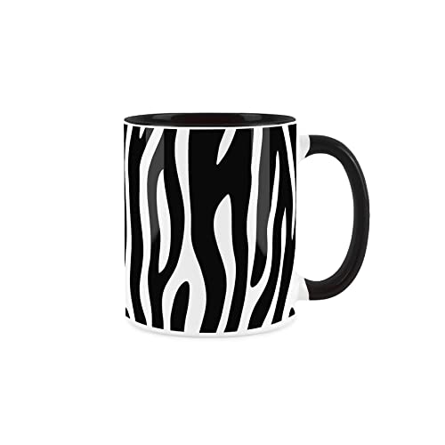Purely Home Tasse mit Zebramuster, Safari-Motiv, Weiß und Schwarz, 325 ml von Purely Home