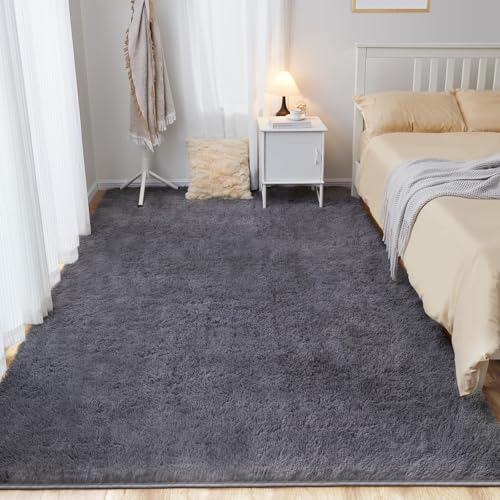 Puremy Teppich Läufer Flauschiger Hochflor, Wohnzimmerteppich Shaggy Flur Modern Weich Teppiche für Bettvorleger Matte/Deko/Schlafzimmer/Kinderzimmer, 80x150cm, Grau Puremy Teppich Läufer Flauschiger Hochflor, Wohnzimmerteppich Shaggy Flur Modern Weich Teppiche für Bettvorleger Matte/Deko/Schlafzimmer/Kinderzimmer, 80x150cm, Grau von Puremy