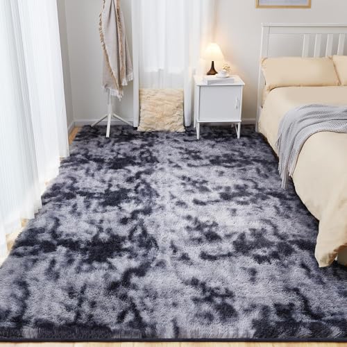 Puremy Teppich Läufer Flauschiger Hochflor, Wohnzimmerteppich Shaggy Flur Modern Weich Teppiche für Bettvorleger Matte/Deko/Schlafzimmer/Kinderzimmer, 80x150cm, Tie-Dye Dunkelgrau Puremy Teppich Läufer Flauschiger Hochflor, Wohnzimmerteppich Shaggy Flur Modern Weich Teppiche für Bettvorleger Matte/Deko/Schlafzimmer/Kinderzimmer, 80x150cm, Tie-Dye Dunkelgrau von Puremy