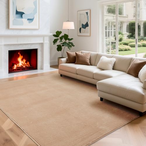 Puremy Wohnzimmerteppich, Kurzflor Teppiche Wohnzimmer Deko Flauschiger Weich Waschbarer & Anti-Rutsch Modern Einfarbiges Teppich für Schlafzimmer, Kinderzimmer, Bettvorleger Matte, 240x340cm, Beige Puremy Wohnzimmerteppich, Kurzflor Teppiche Wohnzimmer Deko Flauschiger Weich Waschbarer & Anti-Rutsch Modern Einfarbiges Teppich für Schlafzimmer, Kinderzimmer, Bettvorleger Matte, 240x340cm, Beige von Puremy