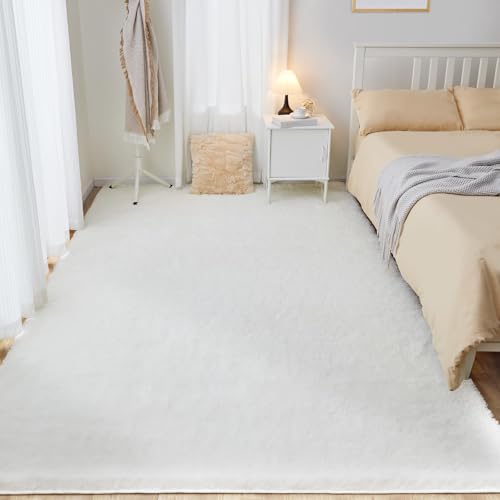Teppich Läufer Flauschiger Hochflor, Wohnzimmerteppich Shaggy Flur Modern Weich Teppiche für Bettvorleger Matte/Deko/Schlafzimmer/Kinderzimmer, 80x150cm, Creme Teppich Läufer Flauschiger Hochflor, Wohnzimmerteppich Shaggy Flur Modern Weich Teppiche für Bettvorleger Matte/Deko/Schlafzimmer/Kinderzimmer, 80x150cm, Creme von Puremy