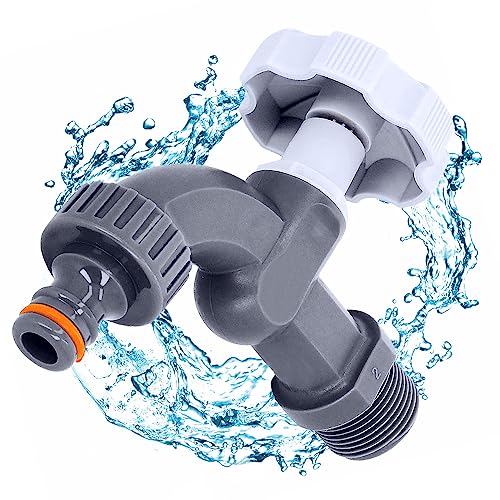 Auslaufhahn, Wasserhahn Garten Kunststoff 1/2’,Ersatz-Hahn Auslaufventil für 1000L Mauser IBC-Tank | Wassertank Universal Adapter, Tonnenfassventil, Gartentankventil, Eimer Wasserabsperrventil Auslaufhahn, Wasserhahn Garten Kunststoff 1/2’,Ersatz-Hahn Auslaufventil für 1000L Mauser IBC-Tank | Wassertank Universal Adapter, Tonnenfassventil, Gartentankventil, Eimer Wasserabsperrventil von Purepower