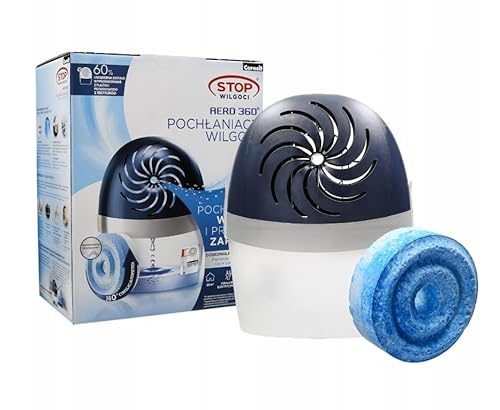 Ceresit PUREPOWER AERO 360° Feuchtigkeitsabsorber, 1 Gerät inkl. 1 Nachfülltab (450g), Nachfüllbarer Raumentfeuchter, Luftentfeuchter Marineblau, Hilft Kondenswasser, Schimmel und Modergeruch von Majen