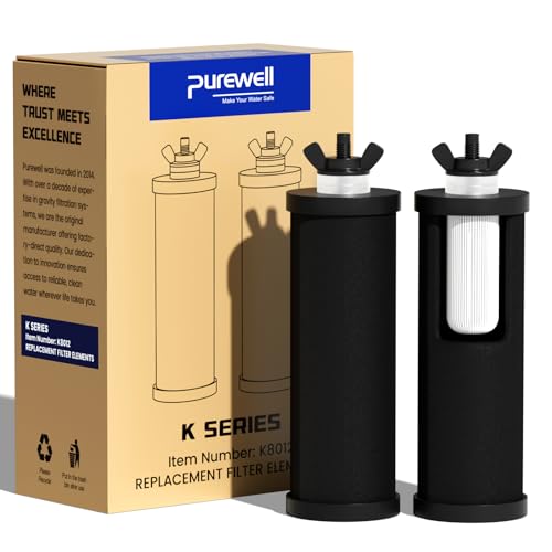 Purewell PF-3 schwarze 3-stufige Verbundreinigungselemente, Ersatzfilter für ProOne®- und Berkey®-Filter, ProOne® oder Berkey® Big+ Wasserfiltersystem und Purewell System (2 Stück, K-Serie) von Purewell