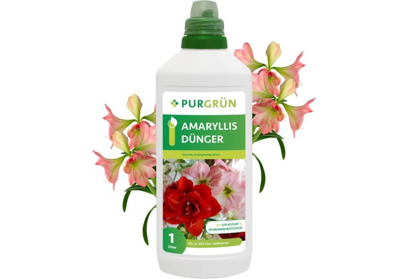 Purgrün Blumendünger Purgrün Amaryllis Dünger, NPK 8+8+6, Guano, Aqua Plus, 1 Liter, Flüssigdünger, Erhöhte Widerstandskraft dank Kalium von Purgrün