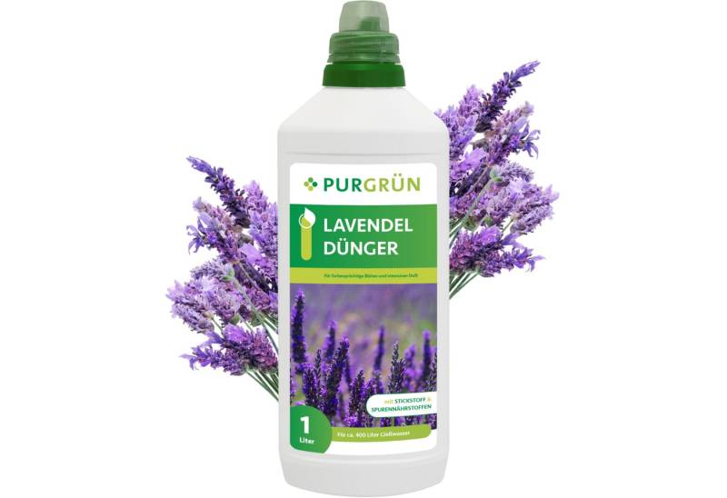Purgrün Blumendünger Purgrün Lavendel Dünger, NPK 8+8+6, Guano, Duftförderung, 1L, Flüssigdünger, Fördert die Blütenbildung mit extra Kalium von Purgrün