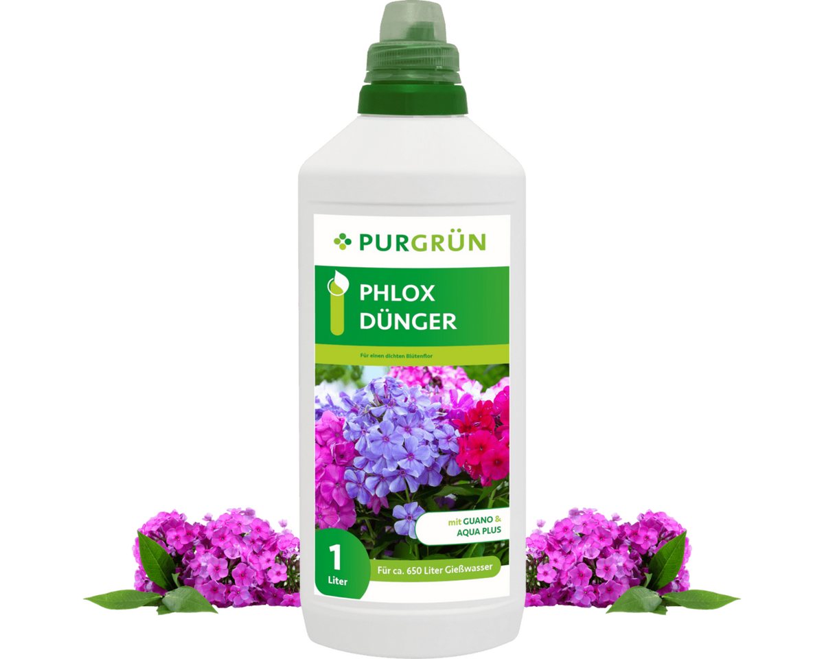 Purgrün Blumendünger Purgrün Phlox Dünger, NPK 8+8+6, für Blüten, 1L, Flüssigdünger, Fördert die Wasseraufnahme mit Aqua Plus Purgrün Blumendünger Purgrün Phlox Dünger, NPK 8+8+6, für Blüten, 1L, Flüssigdünger, Fördert die Wasseraufnahme mit Aqua Plus von Purgrün