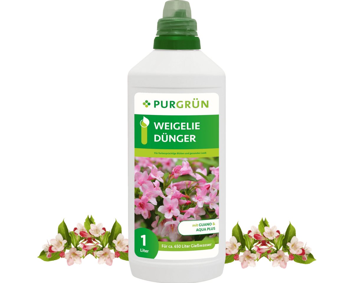Purgrün Gartendünger Purgrün Weigelie Dünger, NPK 8+8+6, für farbenprächtige Blüten, 1L, Flüssigdünger, Fördert die Wasseraufnahme mit Aqua Plus Purgrün Gartendünger Purgrün Weigelie Dünger, NPK 8+8+6, für farbenprächtige Blüten, 1L, Flüssigdünger, Fördert die Wasseraufnahme mit Aqua Plus von Purgrün