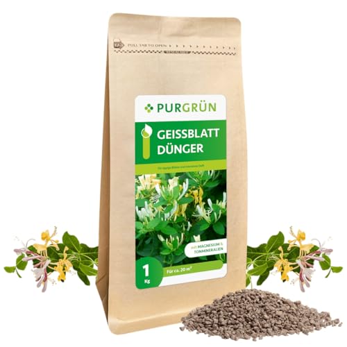 Purgrün® Geißblatt-Dünger 1 kg – Organisch-mineralische Rezeptur – Feinkörniges Krümelgranulat – NPK 5+4+6 – Extra Magnesium für intensiven Blütenduft – Verbessert die Bodenqualität Purgrün® Geißblatt-Dünger 1 kg – Organisch-mineralische Rezeptur – Feinkörniges Krümelgranulat – NPK 5+4+6 – Extra Magnesium für intensiven Blütenduft – Verbessert die Bodenqualität von Purgrün