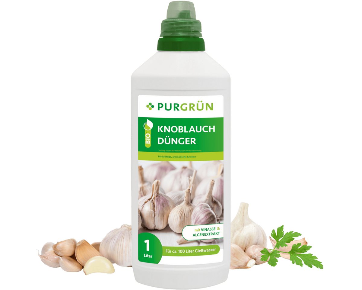 Purgrün Gemüsedünger Purgrün Bio Knoblauch Dünger, NPK 4+1+7, Algenextrakt, 1 Liter, Flüssigdünger, extra Kalium für aromatische Knollen Purgrün Gemüsedünger Purgrün Bio Knoblauch Dünger, NPK 4+1+7, Algenextrakt, 1 Liter, Flüssigdünger, extra Kalium für aromatische Knollen von Purgrün