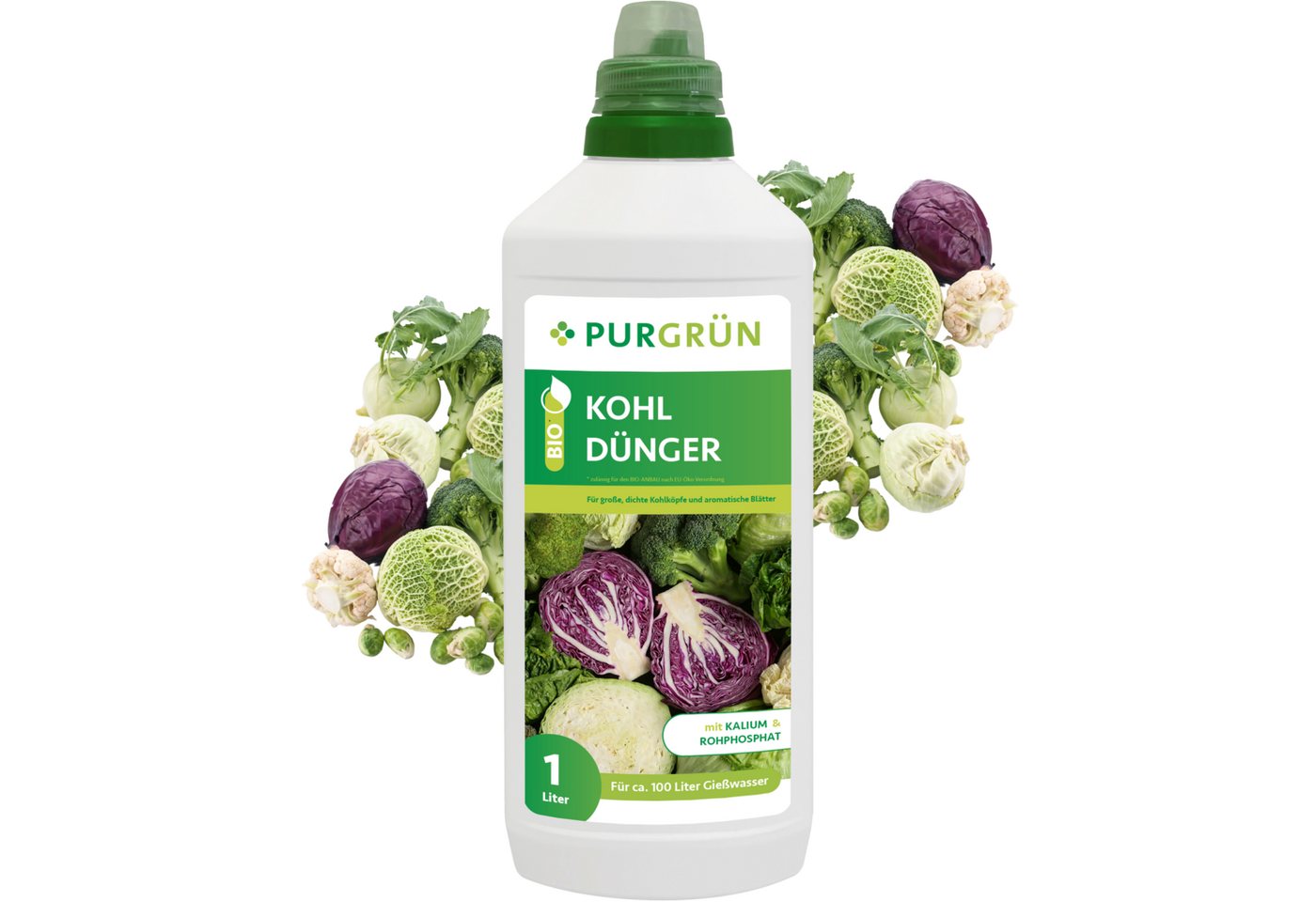 Purgrün Gemüsedünger Purgrün Bio Kohl Dünger, NPK 3+2+6, Kalium, 1 Liter, Flüssigdünger, extra Kalium für große, kräftige Kohlköpfe Purgrün Gemüsedünger Purgrün Bio Kohl Dünger, NPK 3+2+6, Kalium, 1 Liter, Flüssigdünger, extra Kalium für große, kräftige Kohlköpfe von Purgrün
