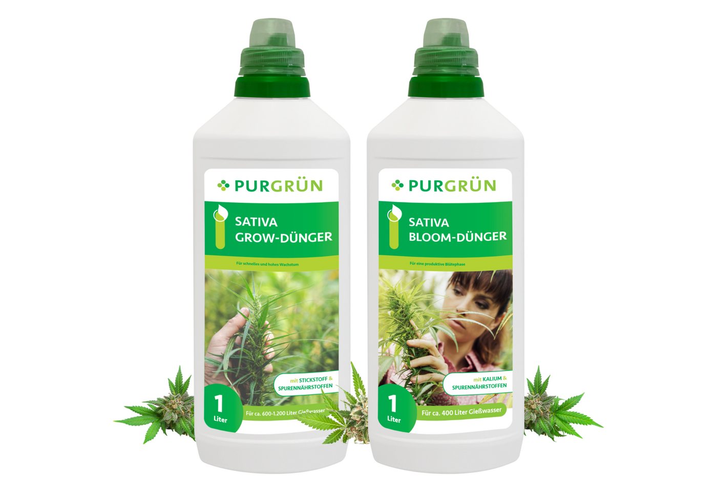 Purgrün Pflanzendünger Purgrün Sativa Dünger Set, für Wachstum & Blüte, 2 x 1L, Flüssigdünger, 2-St., Fördert gesundes Wachstum & prächtige Blüten Purgrün Pflanzendünger Purgrün Sativa Dünger Set, für Wachstum & Blüte, 2 x 1L, Flüssigdünger, 2-St., Fördert gesundes Wachstum & prächtige Blüten von Purgrün