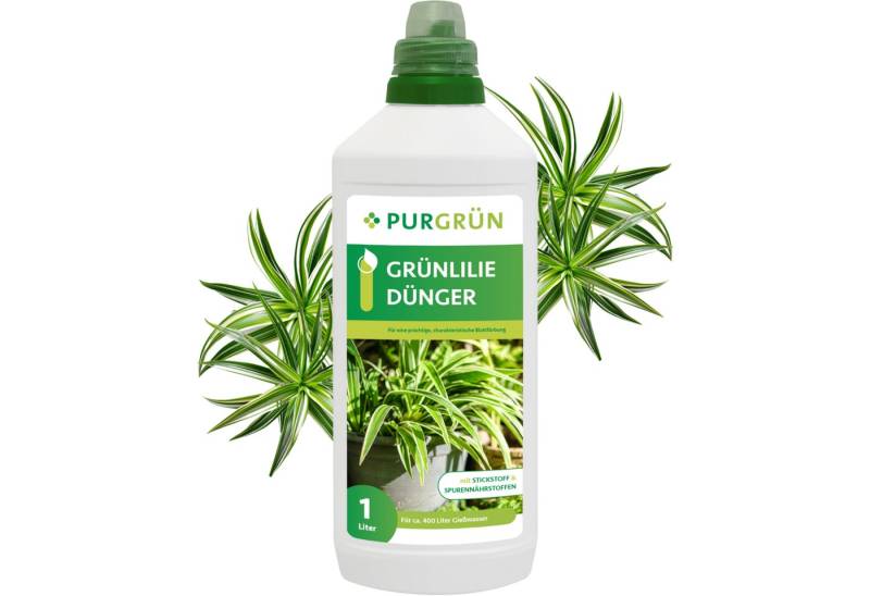 Purgrün Universaldünger Purgrün Grünlilie Dünger, NPK 10+4+6, lebendige Blattfärbung, 1L, Flüssigdünger, Mit allen wichtigen Haupt- und Spurennährstoffen von Purgrün