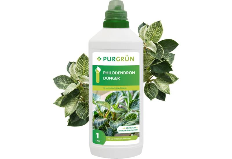 Purgrün Universaldünger Purgrün Philodendron Dünger, NPK 10+4+6, für Blätter, 1L, Flüssigdünger, Mit allen wichtigen Haupt- und Spurennährstoffen von Purgrün