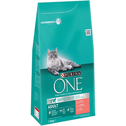 One Adult Katzenfutter Lachs, 3er Pack (3 x 1,5 kg) von One