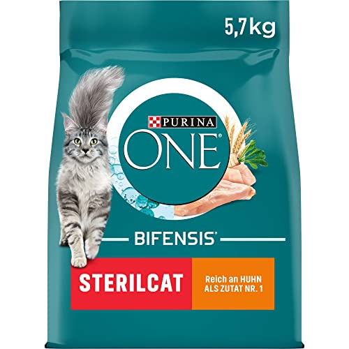 PURINA ONE BIFENSIS STERILCAT Katzenfutter trocken für sterilisierte Katzen, reich an Huhn, 1er Pack (1 x 5, 7kg) von PURINA ONE