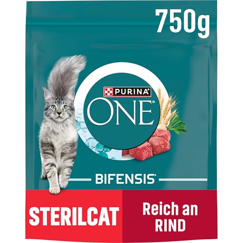 PURINA ONE BIFENSIS STERILCAT Katzenfutter trocken für sterilisierte Katzen, reich an Rind, 6er Pack (6 x 750g) von PURINA ONE