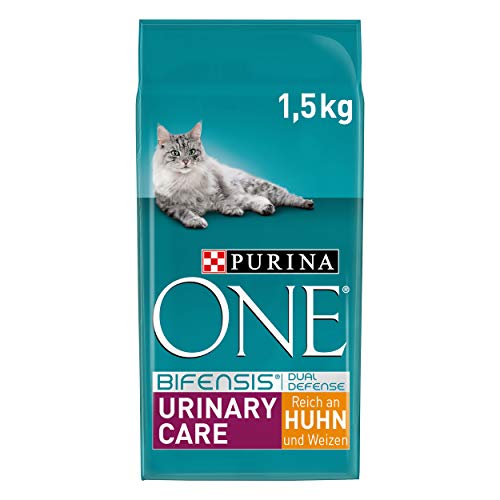 PURINA ONE BIFENSIS Urinary Care Katzentrockenfutter: reich an Huhn & Weizen, für gesunde Harnwege, Nieren, Haut, schönes Fell, 6er Pack (6 x 1.5 kg) von Purina ONE