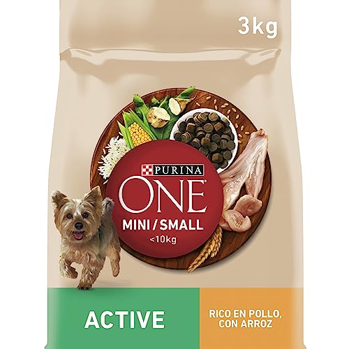 Purina ONE Mini <10 kg Futtermittel für kleine aktive Hunde mit Huhn und Reis, 4 Beutel à 3 kg von Purina ONE