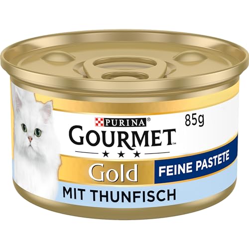 Gourmet Gold Feine Pastete Katzenfutter nass, mit Thunfisch, 12er Pack (12 x 85g) von Gourmet