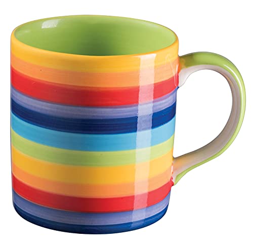Handbemalter Kaffeebecher mit Regenbogen-Streifen Handbemalter Kaffeebecher mit Regenbogen-Streifen von Purity Style