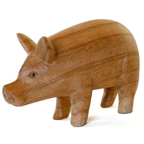Handgeschnitztes Schweine-Ornament aus Holz, Tierliebhaber, Bauernhoftiere, Schweinefigur, Schweinestatue Handgeschnitztes Schweine-Ornament aus Holz, Tierliebhaber, Bauernhoftiere, Schweinefigur, Schweinestatue von Purity Style