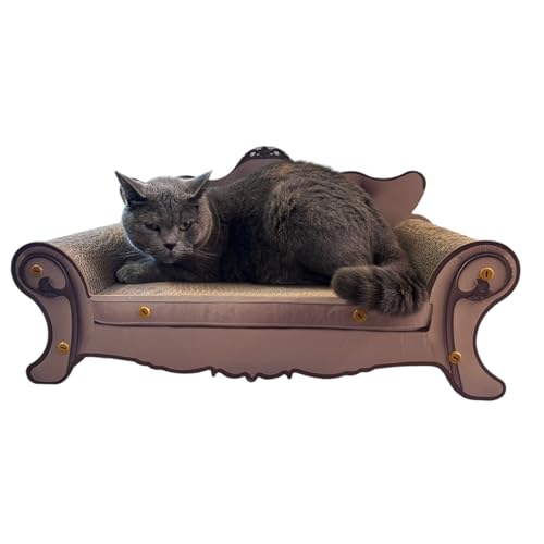 Erhöchte Katzenliege und Kratzbrett 2 in 1 Pappe für Entspannung und Schärfen der Krallen Stilvolles Design Antik-Sofa 24285 von Purlov