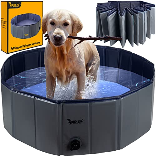Hundepool 100x30cm Schwimmbecken für Hunde PVC Faltbar 20929 von Purlov