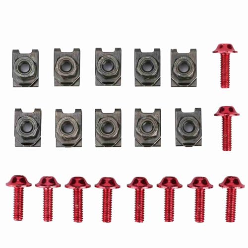 Kit de pernos de carenado de motocicletas con tornillos de estante de aluminio de de aluminio (rojo) von Purokise