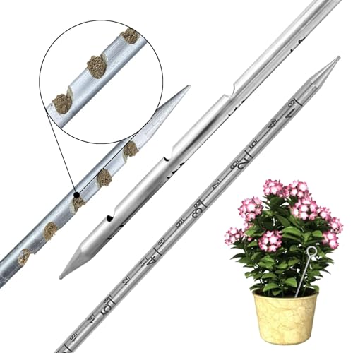 Purokise 10 Zoll Bodenprobenersonde kreisförmiger Griff Einfach zu bedienender tragbarer Edelstahl -Bodensonde für Pflanzen Gartenfarm von Purokise