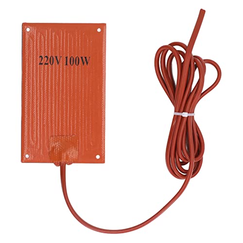 Silikonheizkissen, flexible Heizmatte Autosheizheizung Silikonpolster Entfeuchtigkeitsheizmatte für Industrieausrüstungsrohre 90x150 mm Wechselstrom 220 V (100W) von Purokise