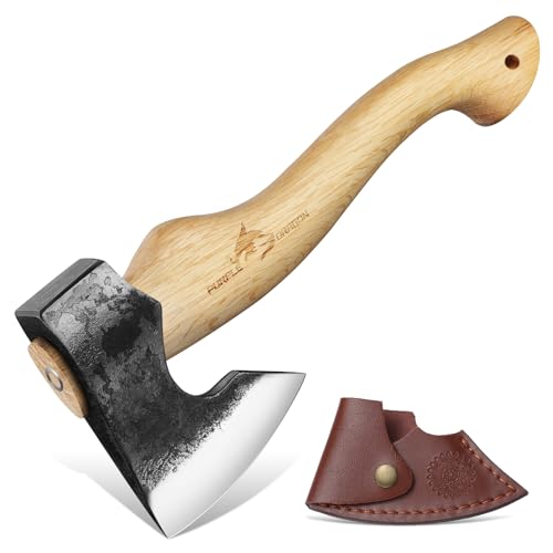 Purple Dragon Beil Axt Outdoor mit Scheide, 30 cm Handbeil Klein mit Holzgriff Camping Axt Scharfe Bushcraft Axt Survival, Wikinger Axt zum Schenken, HW04 Purple Dragon Beil Axt Outdoor mit Scheide, 30 cm Handbeil Klein mit Holzgriff Camping Axt Scharfe Bushcraft Axt Survival, Wikinger Axt zum Schenken, HW04 von Purple Dragon