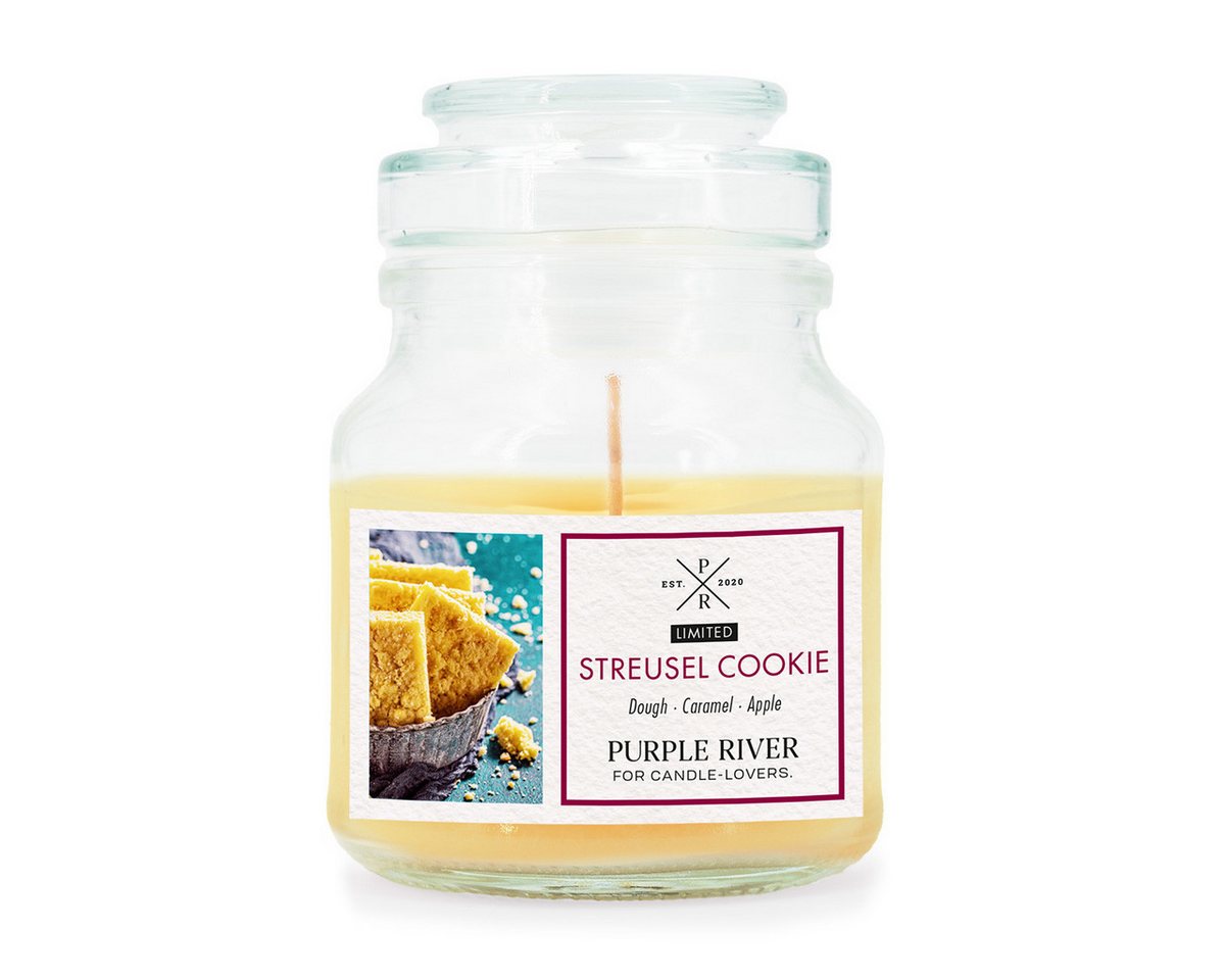 Purple River Duftkerze Duftkerze Streusel Cookie - 113g (1-tlg), Brenndauer 20 - 40 Stunden, Duftkerze Süß & Würzig von Purple River