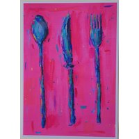 Besteck | Kunstdruck Wohndekor Geschenk Küchenkunst von PurpleFramePostcards