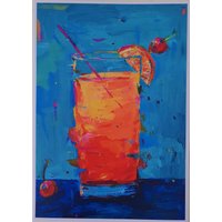 Tequila Sunrise | Kunstdruck Wohndeko Geschenk Cocktails von PurpleFramePostcards